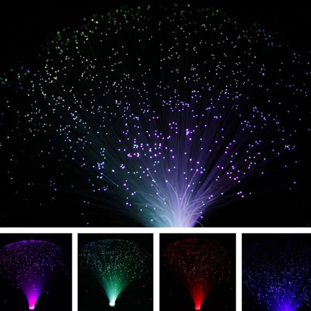 Multicolor Star Fiber Optic Lamp | LED Night Light for Holiday Decor